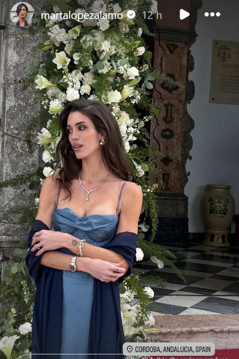 Marta López posa en la boda de Irene Matamoros