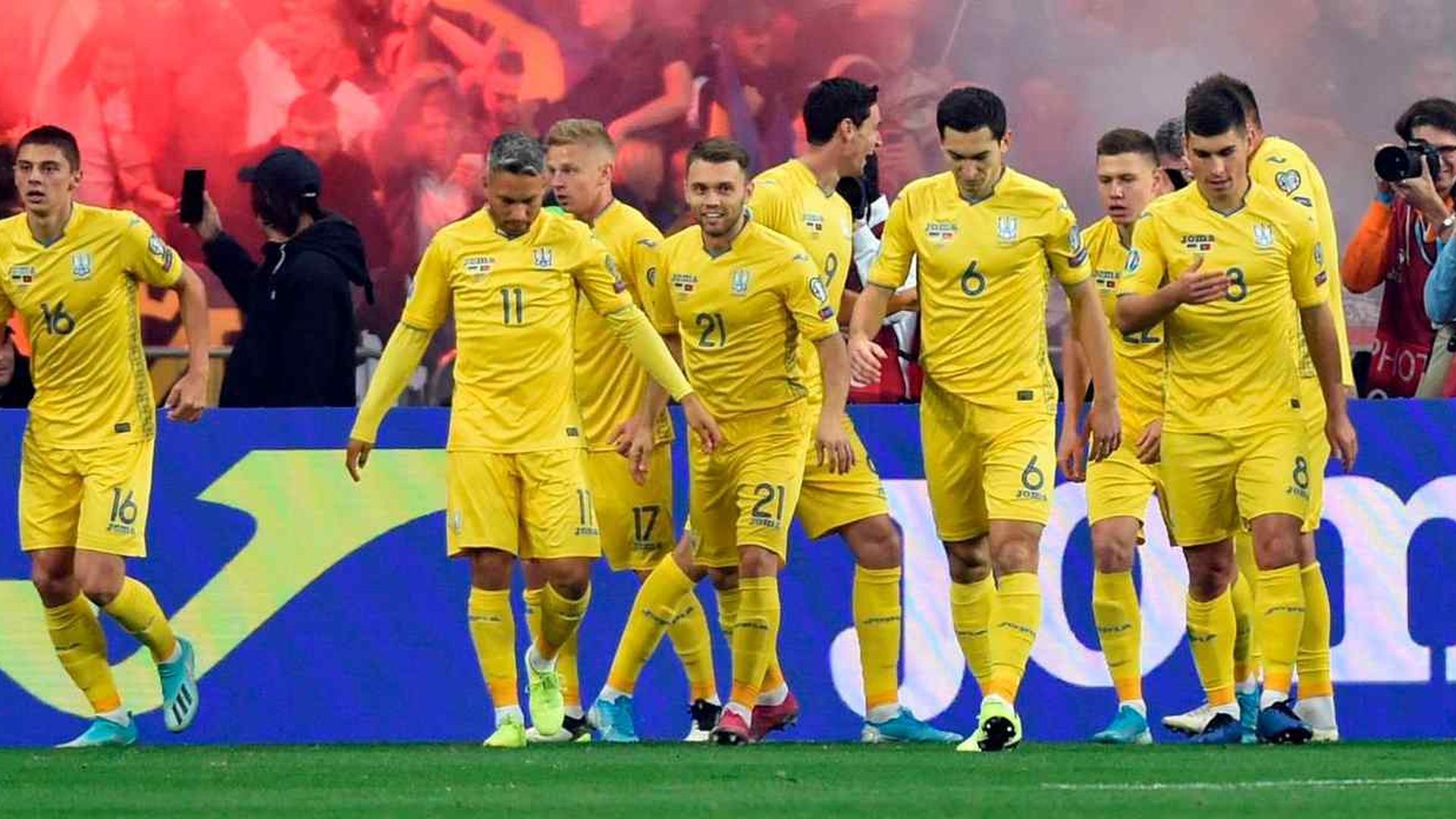 Selección Ucraniana en un partido