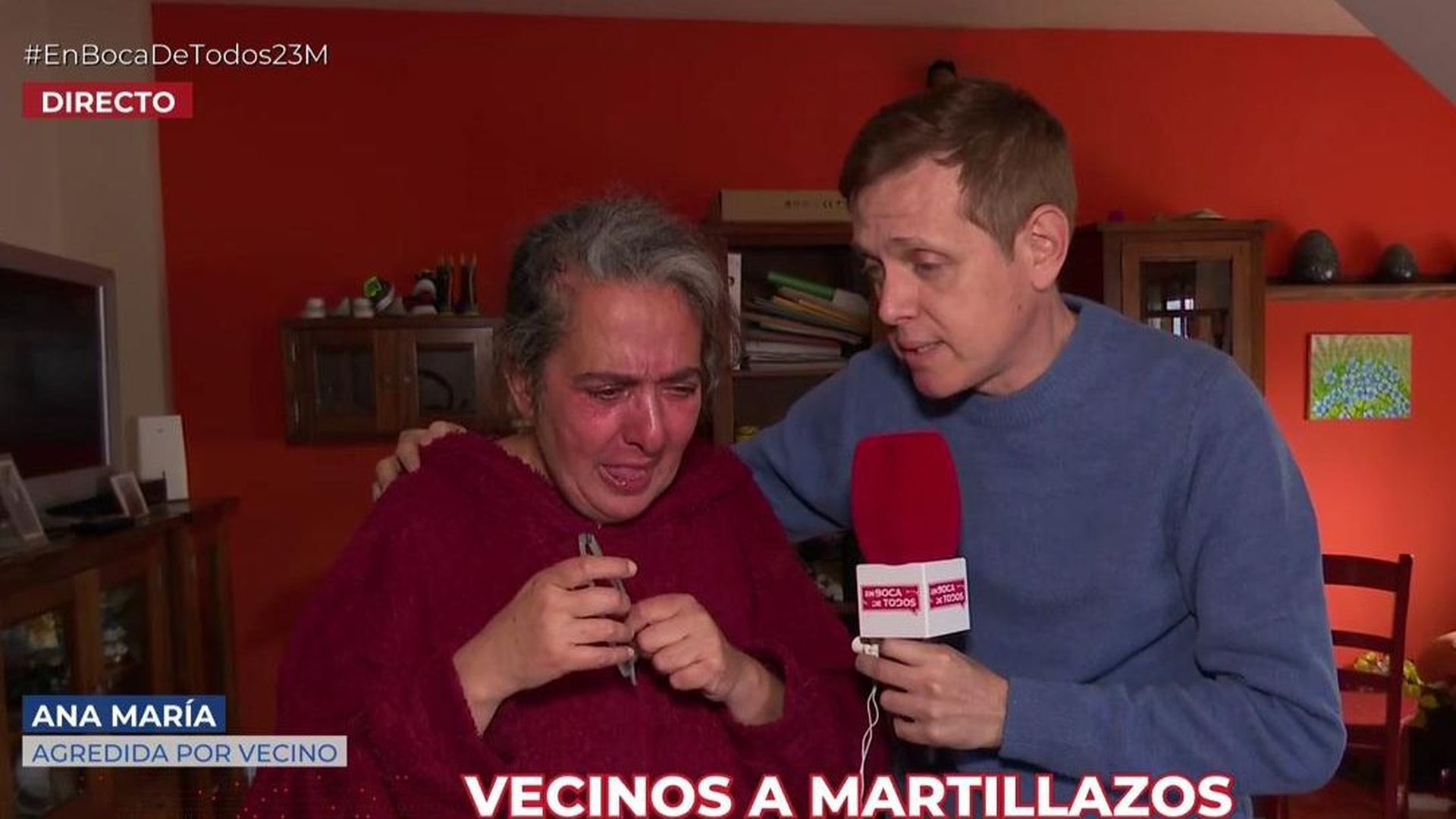 Una vecina se rompe en directo en ‘En boca de todos’ al revivir los golpes que recibió con un martillo en la cabeza: “El bebé estaba en el coche”