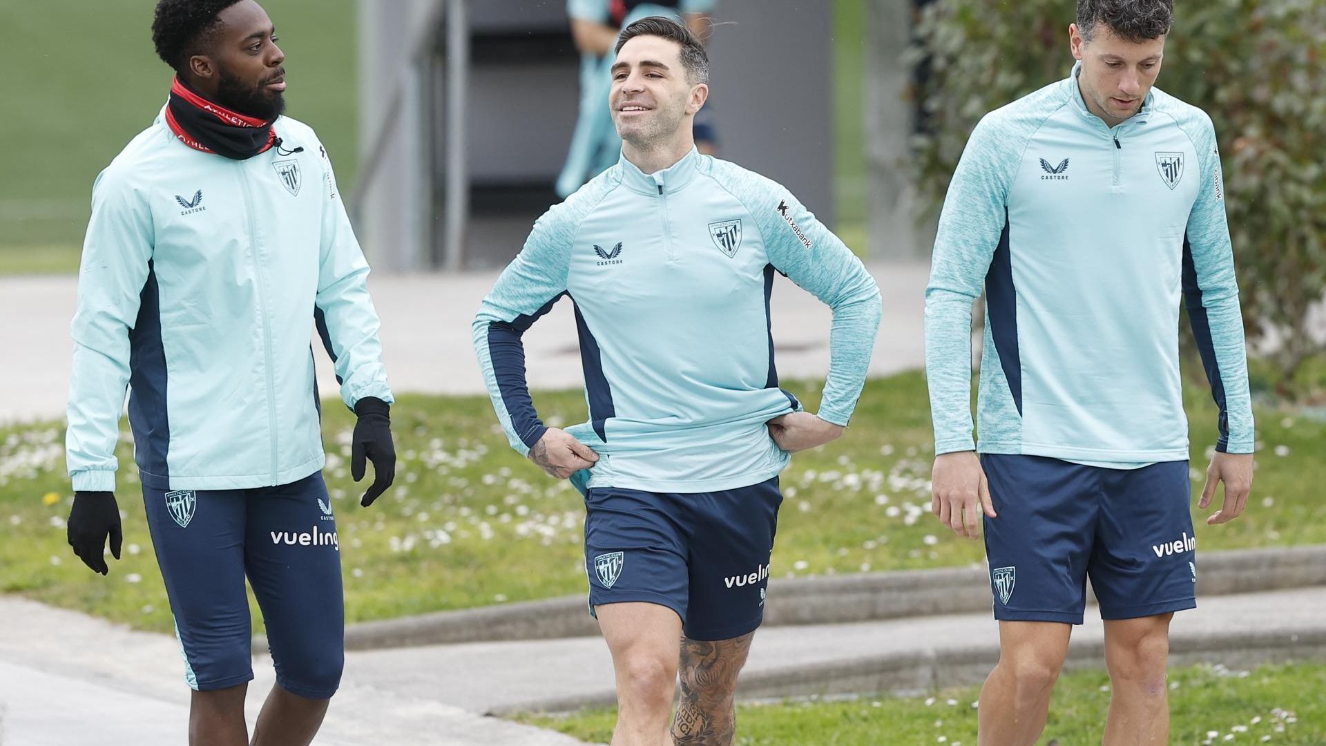 Yeray a su llegada al primer entrenamiento con el Athletic en Lezama