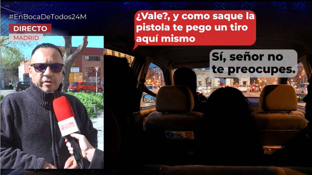 Un taxista en Madrid, amenazado a punta de cuchillo por un pasajero: "La niña le decía a su padre ‘mátale, mátale papá’"