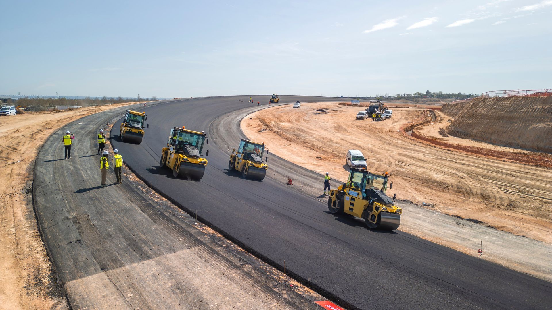 El peralte de 'La Monumental' durante las obras del circuito