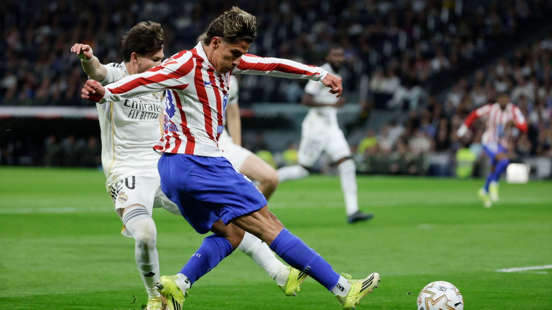 Giuliano Simeone en el derbi madrileño