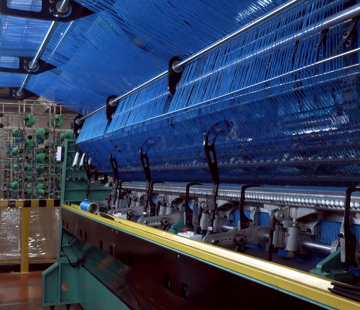 Las redes se fabrican en grandes telares