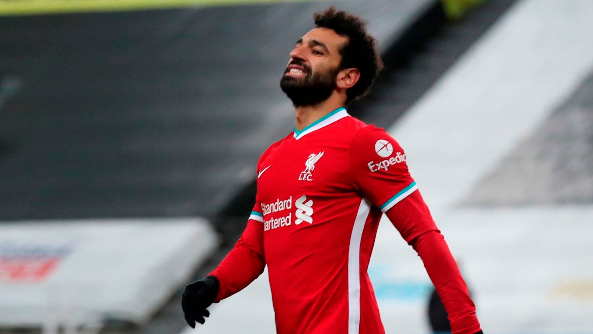 Salah, durante un partido con el Liverpool
