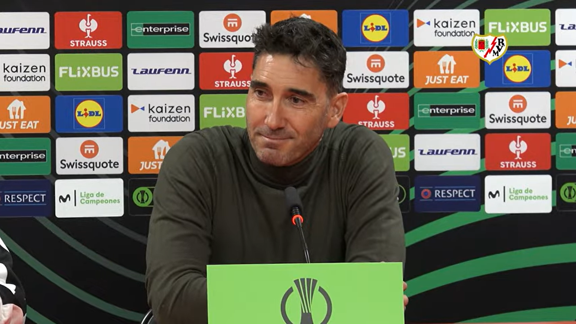 David Cobeño, en una rueda de prensa del Rayo Vallecano