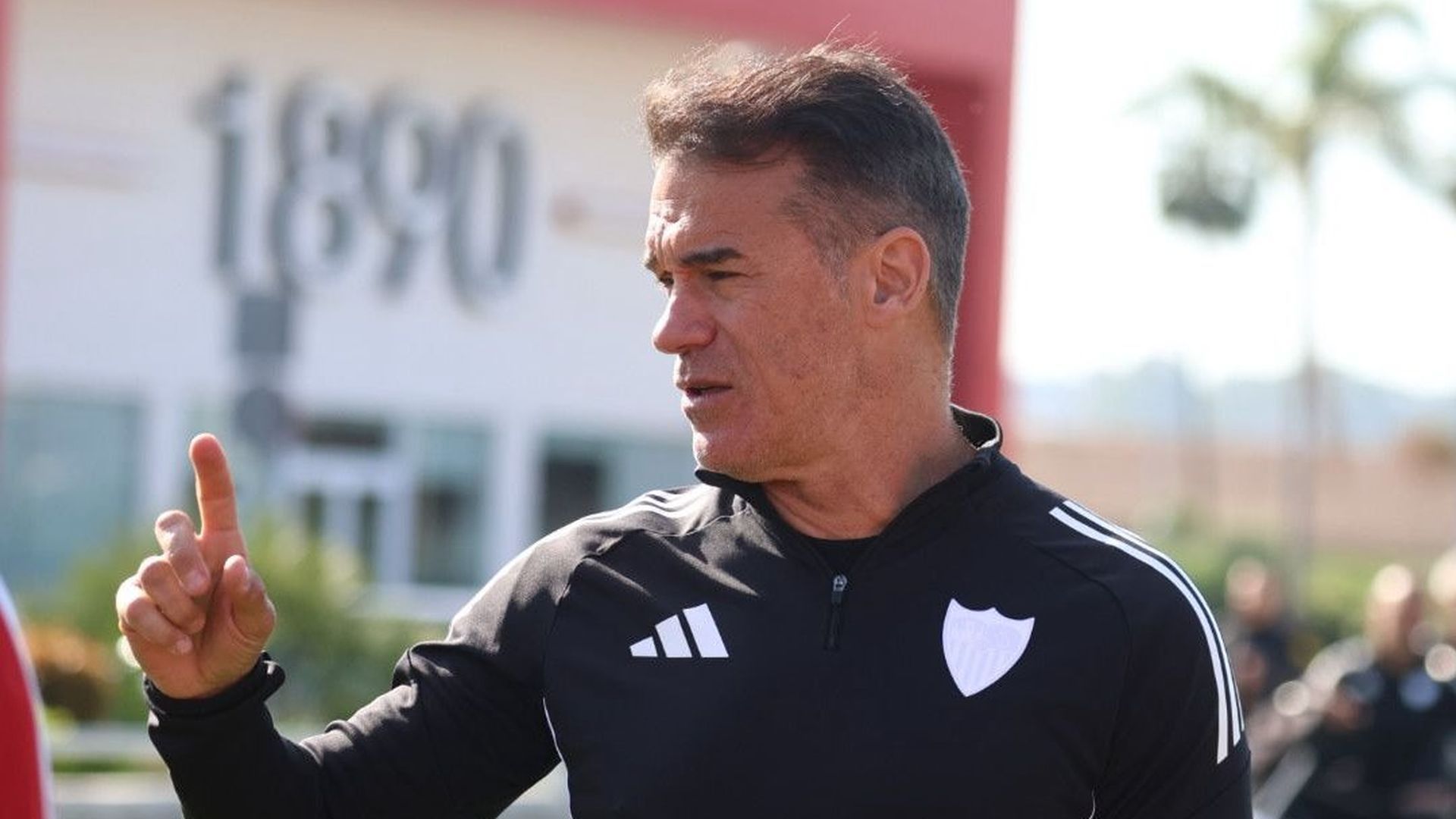 Luis García Plaza, en su primer entrenamiento