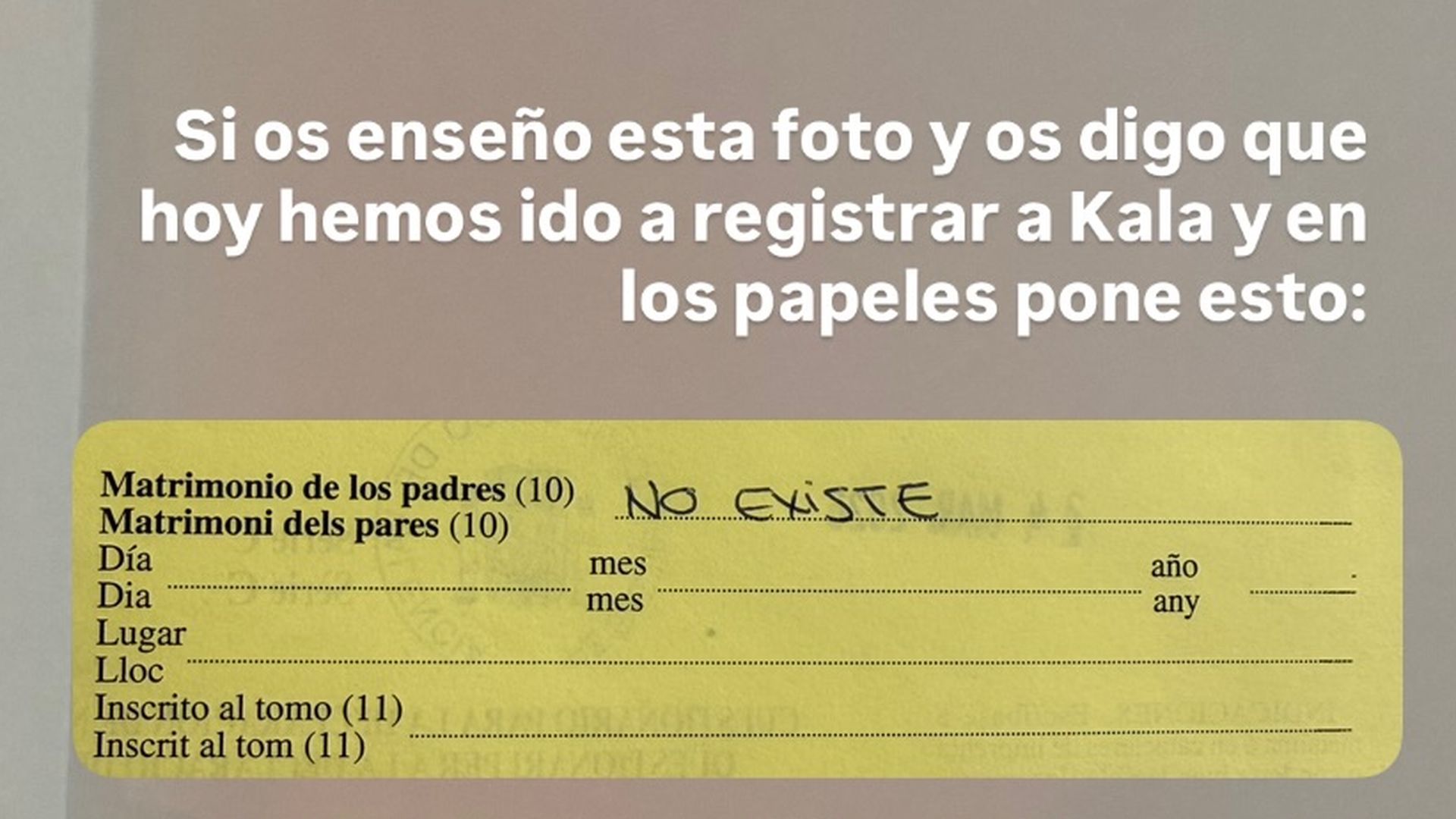 El documento de registro de Kala