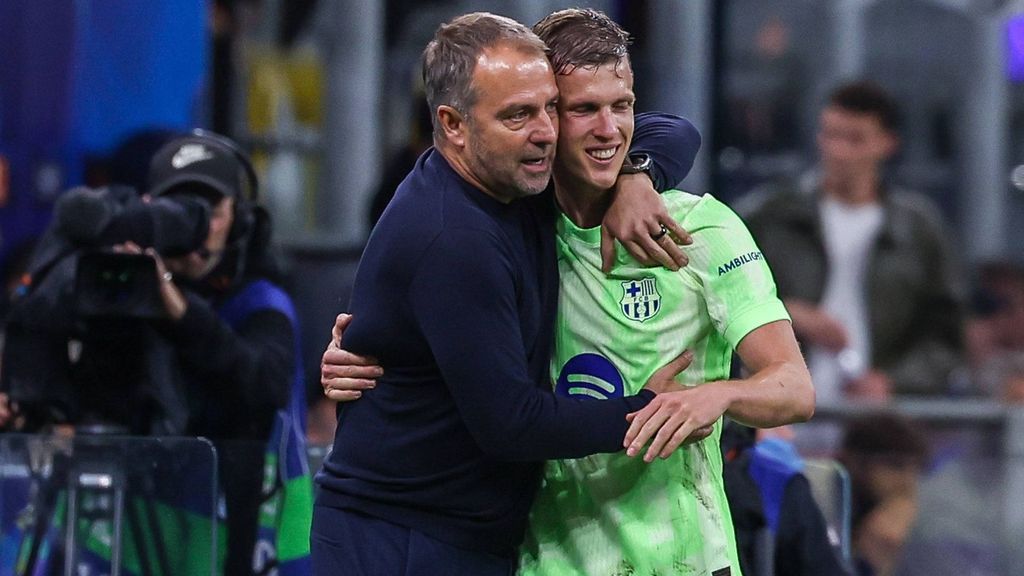 Dani Olmo 'vacila' con el castellano de Hansi Flick, el "cambio" de Lamine Yamal y la pasión de Joan Laporta: "Un culé más"