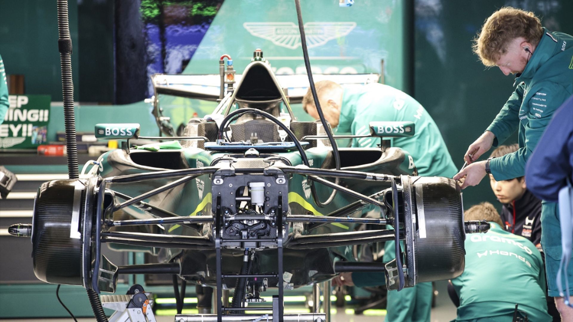 El AMR26, en el box del GP de Japón El AMR26, en el box del GP de Japón