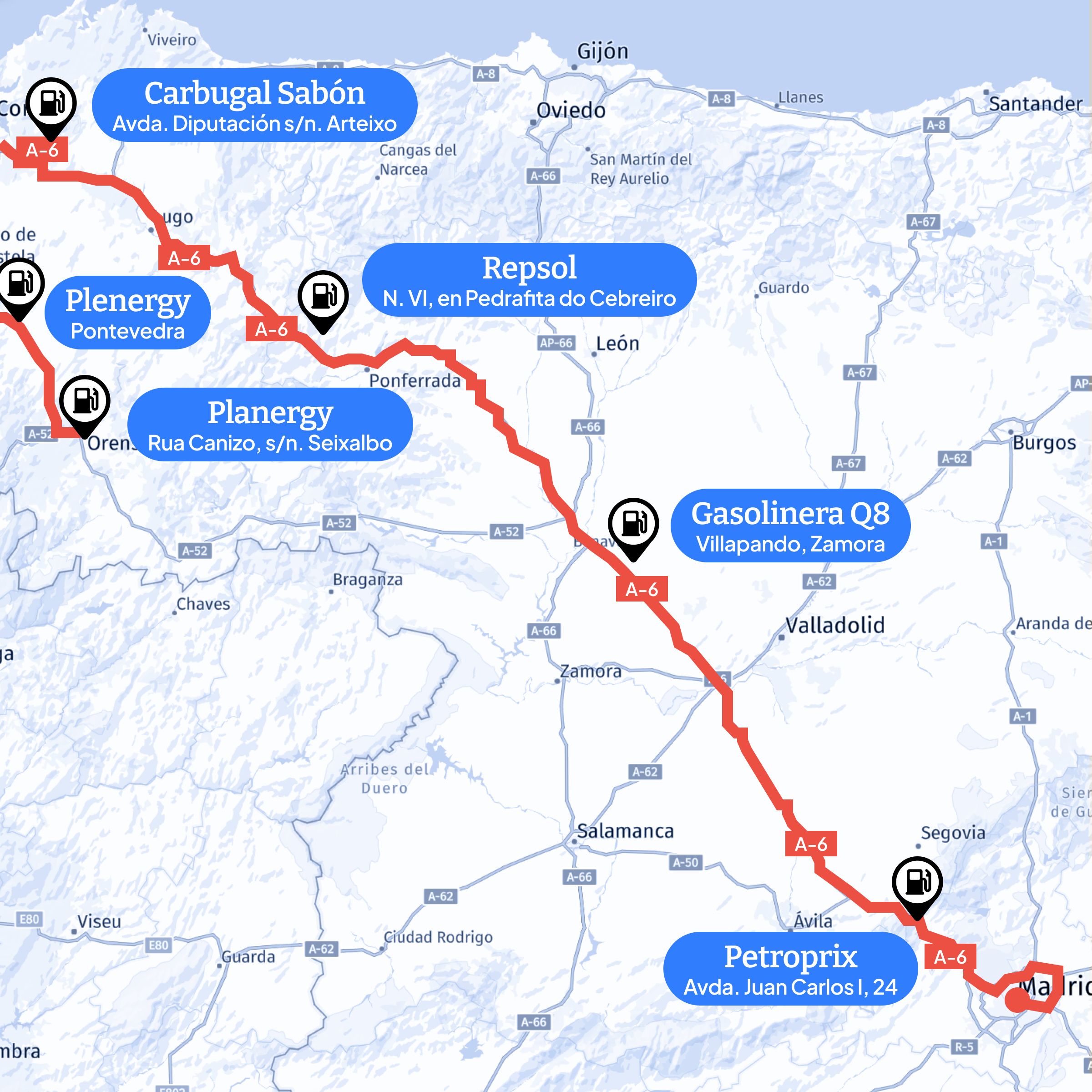 Infografía | Las gasolineras más baratas si viajas esta Semana Santa de Madrid a Galicia