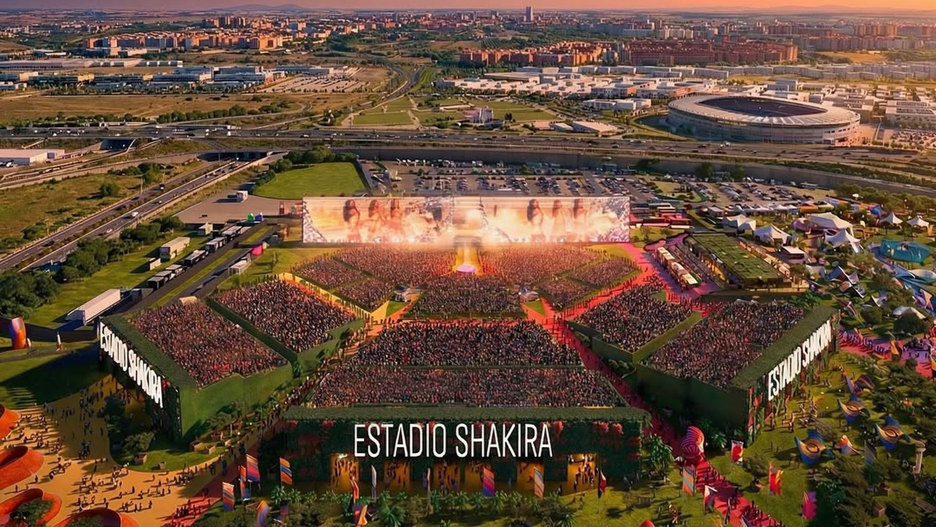 Imagen recreada de lo que se espera que sea el 'Estadio Shakira'