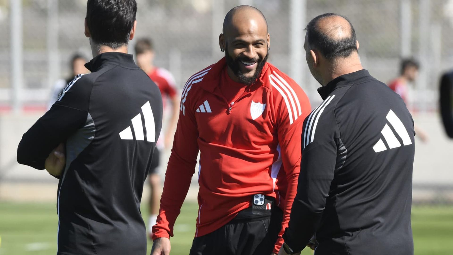 Marcao, en el entrenamiento del Sevilla del Viernes de Dolores