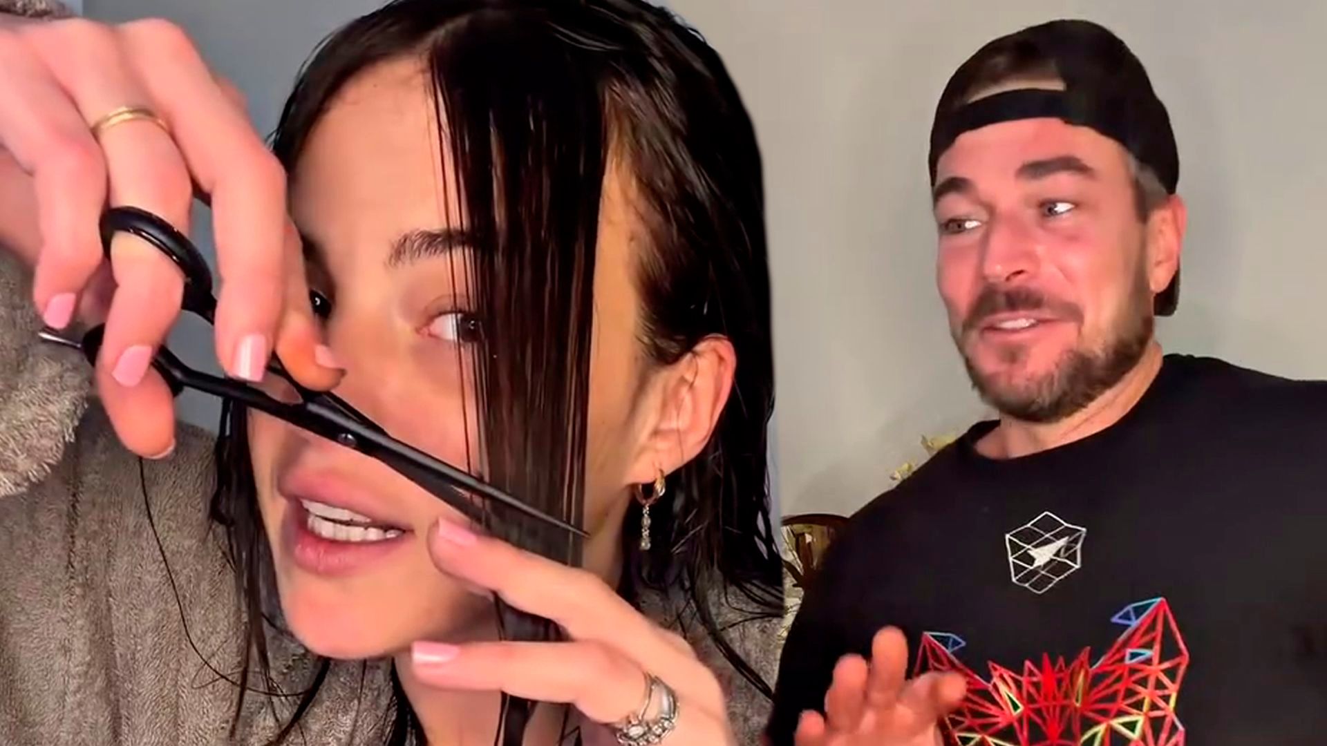 Marta Peñate se corta el pelo ella sola y Tony Spina reacciona