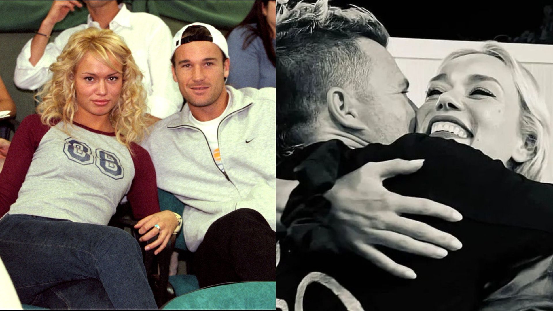 Montaje con Patricia Conde en 2000, junto a Carlos Moya, y en 2022, en su reencuentro con Dani Martín