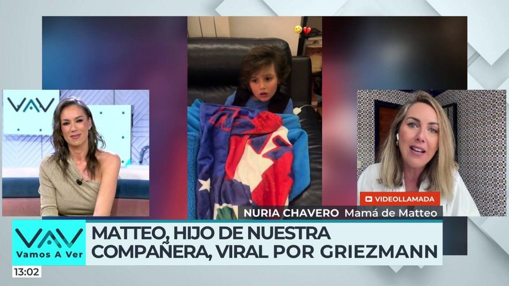 El hijo de nuestra compañera Nuria Chavero se hace viral: "De repente me encontré con un mensaje de Griezmann"