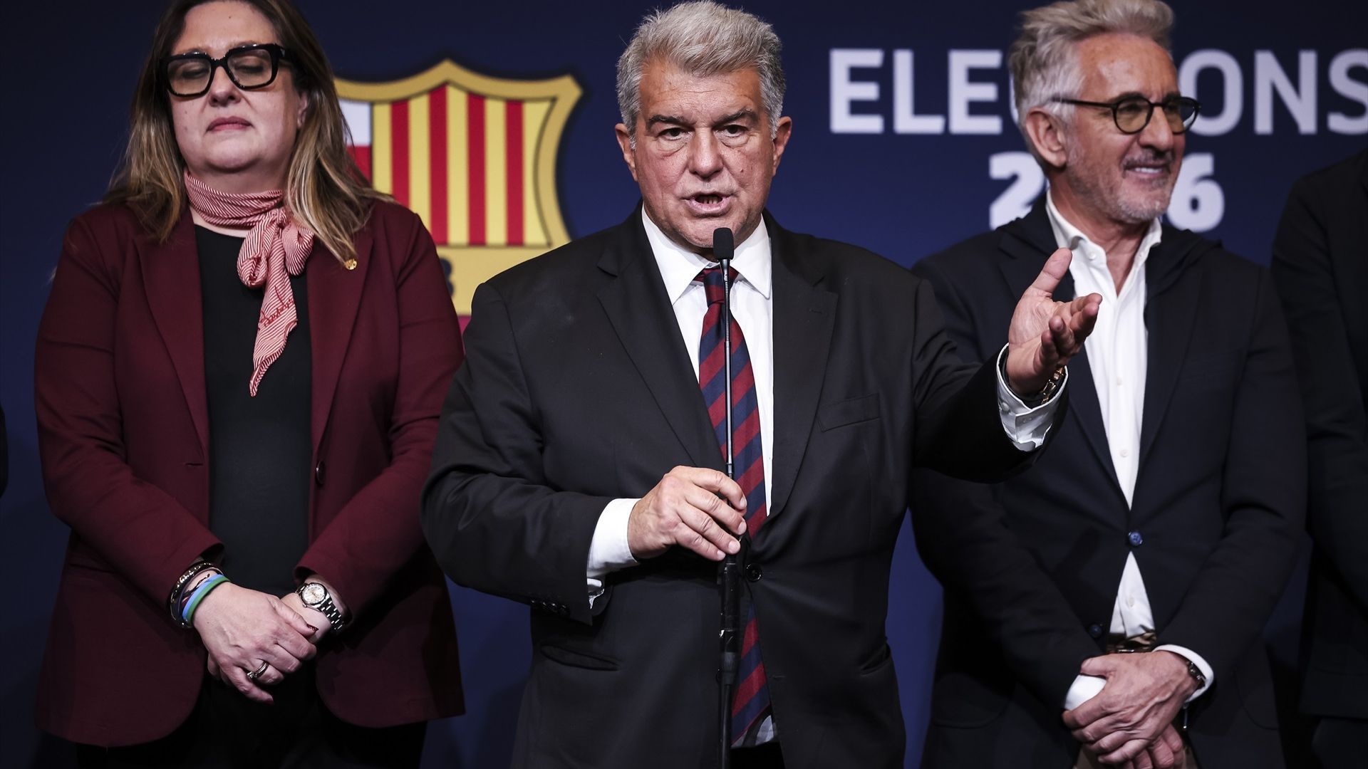 Joan Laporta, tras ser elegido de nuevo presidente del FC Barcelona Joan Laporta, tras ser elegido de nuevo presidente del FC Barcelona