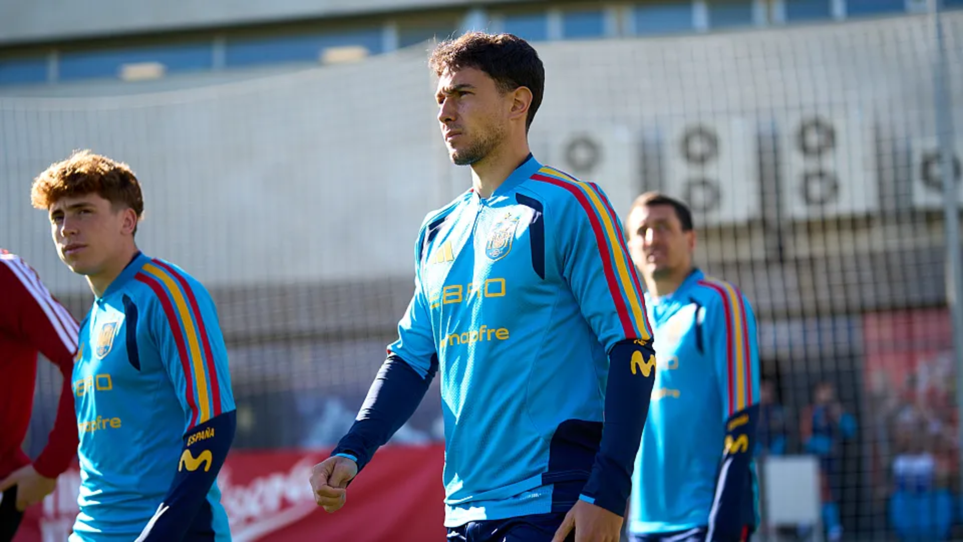 Martín Zubimendi, en un entrenamiento de España