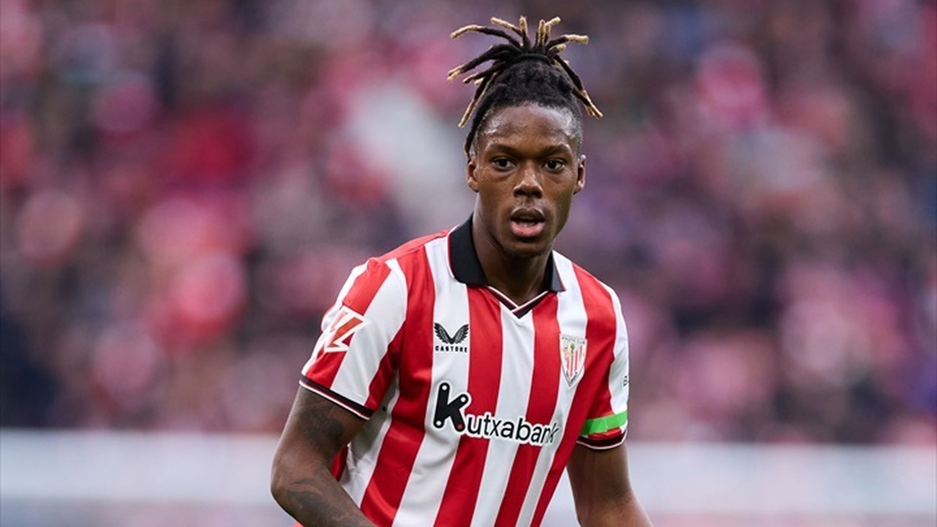 Nico Williams durante un partido del Athletic Club en San Mamés