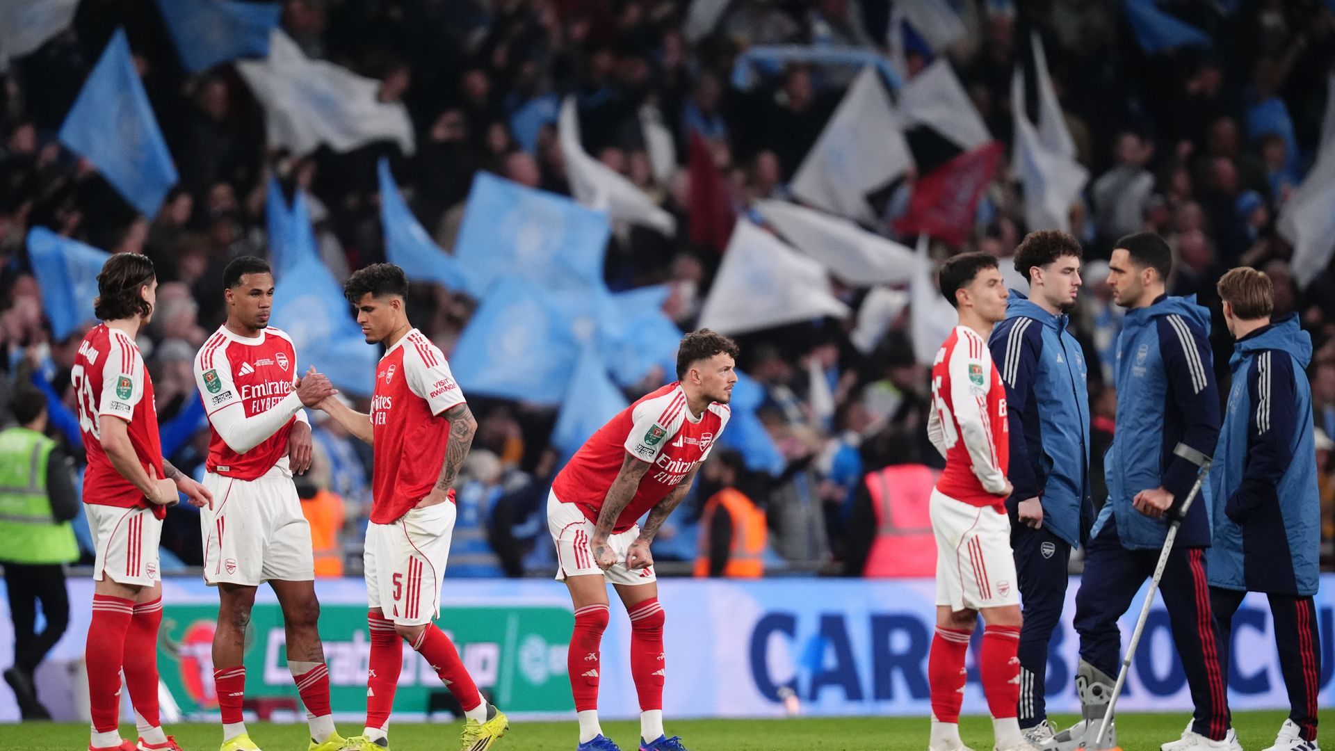 El Arsenal en la derrota con el Manchester City