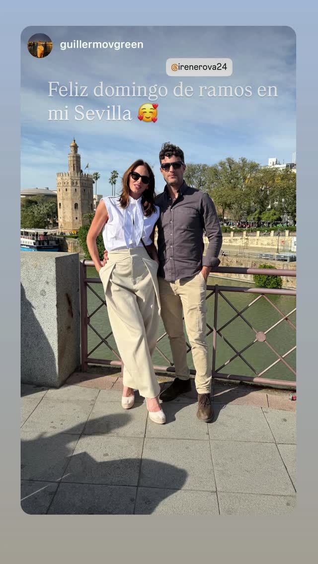 Irene Rosales y su novio Guillermo, en la Semana Santa de Sevilla