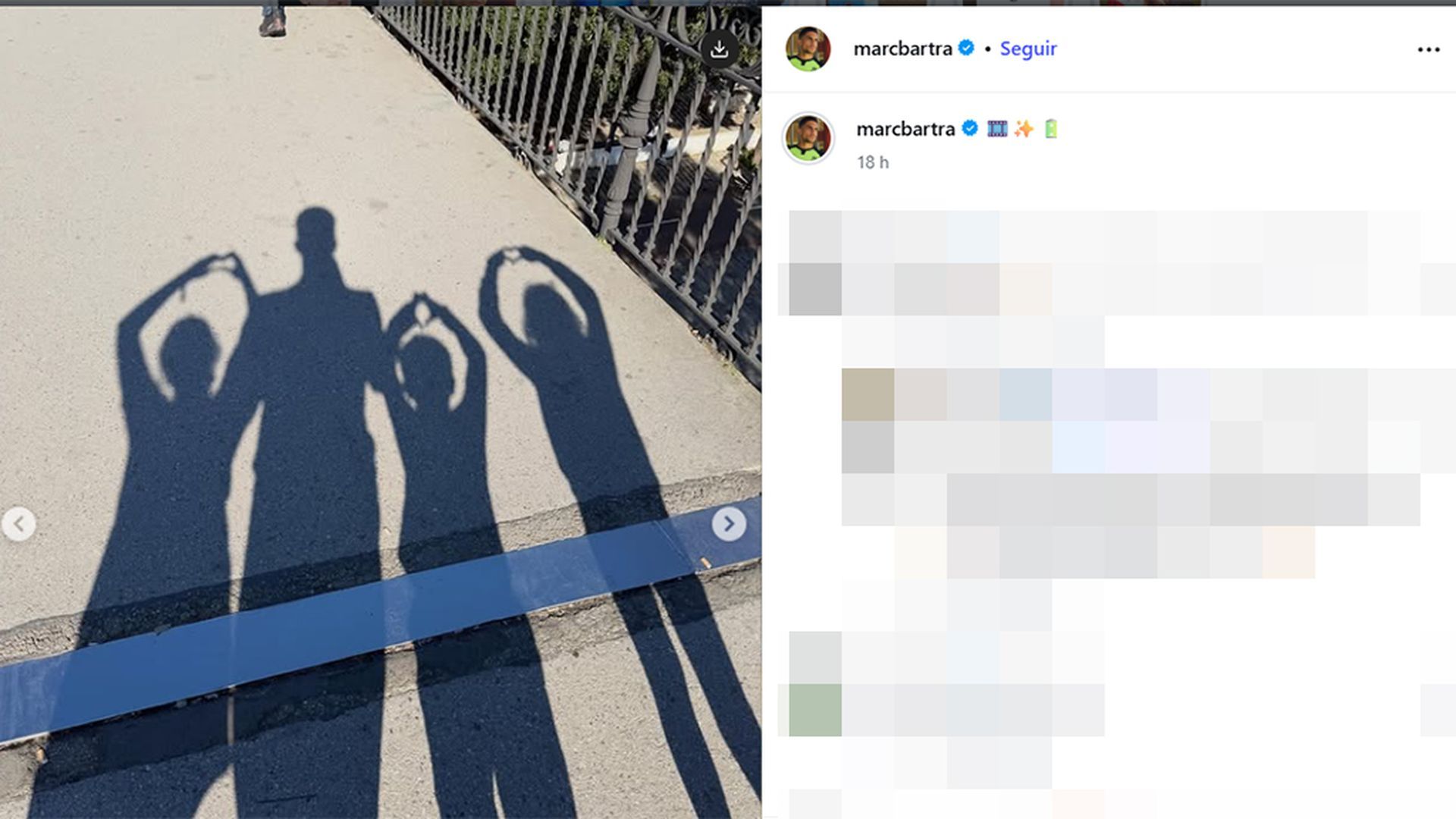 Marc Bartra posa con sus hijos