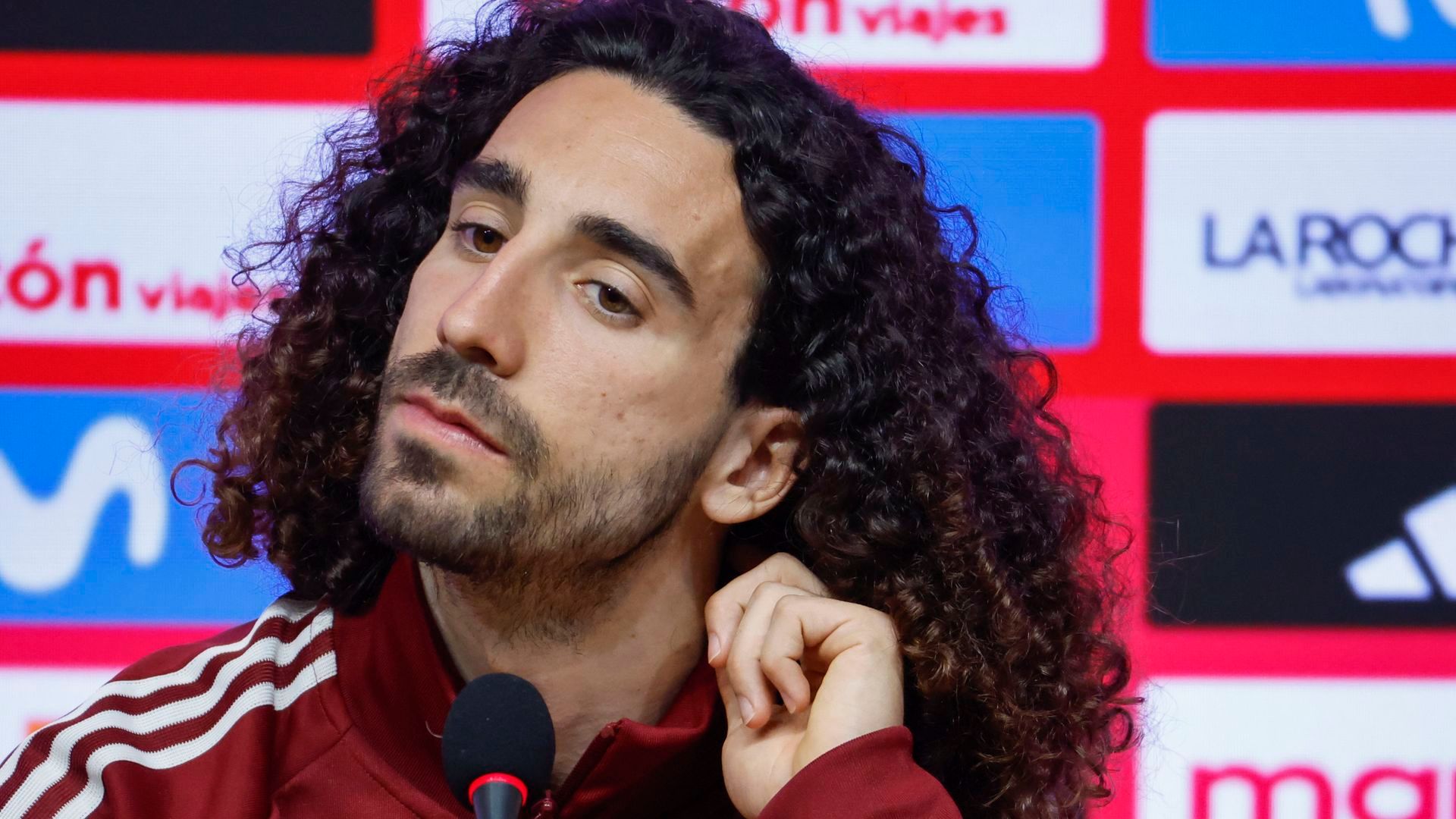 Marc Cucurella, en rueda de prensa. Marc Cucurella, en rueda de prensa.