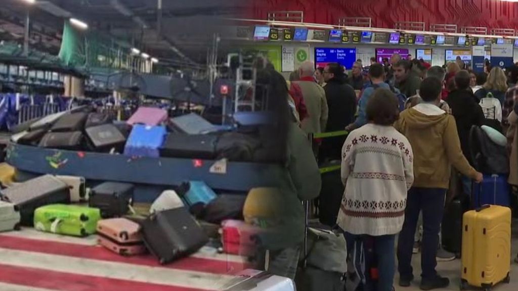 Montañas de equipaje que se quedan en pista y largas colas de espera: los efectos de la huelga en los aeropuertos