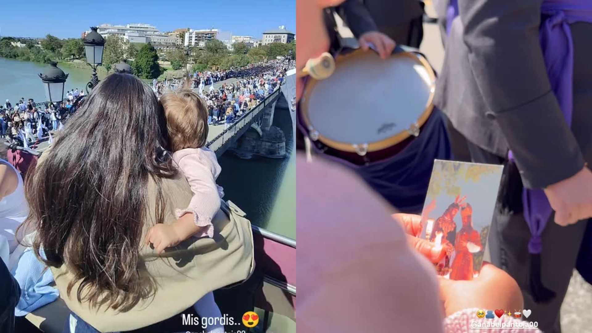 Anabel Pantoja vive la Semana Santa sevillana con su hija Alma