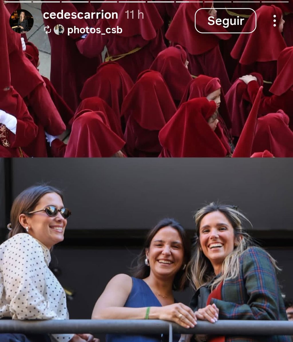María Pombo y sus hermanas, en la Semana Santa de Málaga