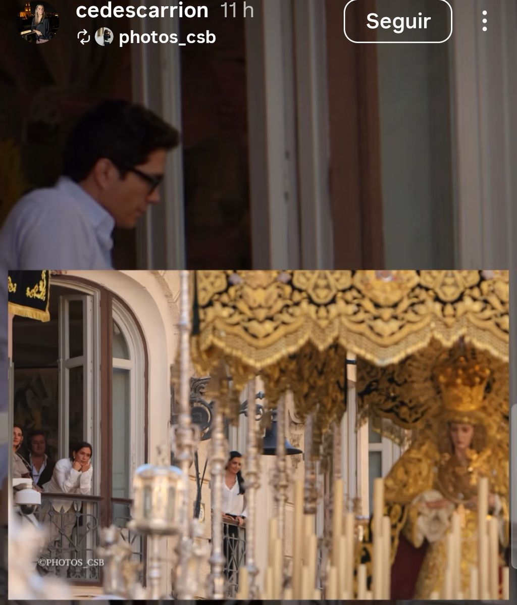 María Pombo y sus hermanas, en la Semana Santa de Málaga