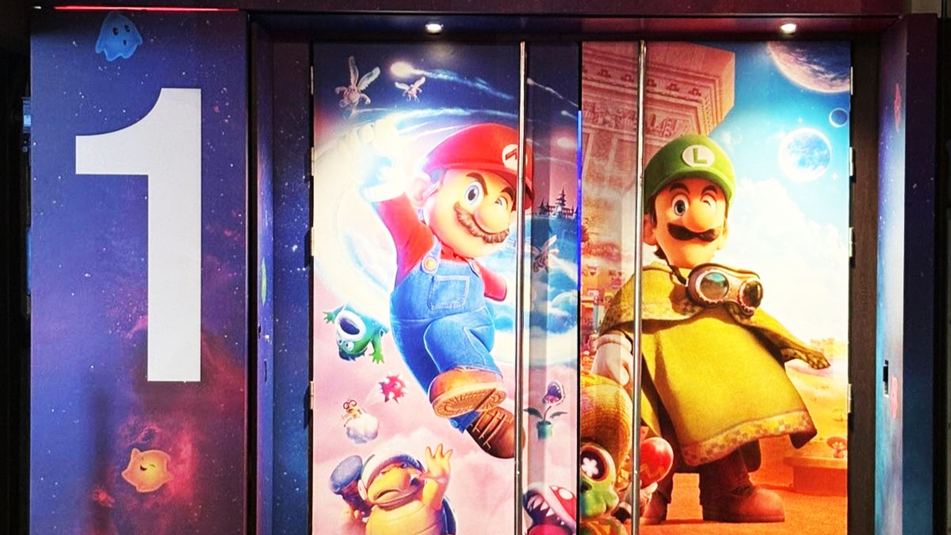 Sala de cine con Super Mario Galaxy: La Película