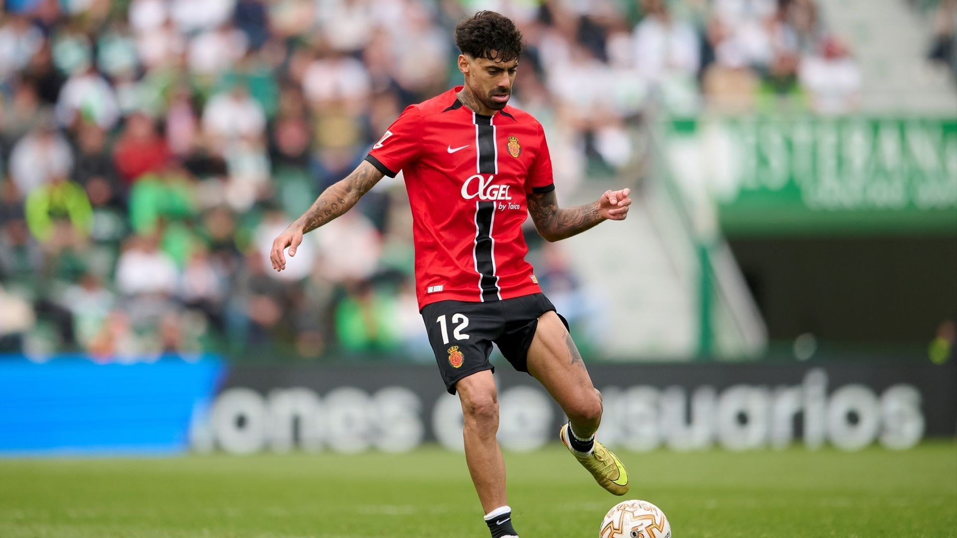 Samú Costa durante un partido del Mallorca esta temporada