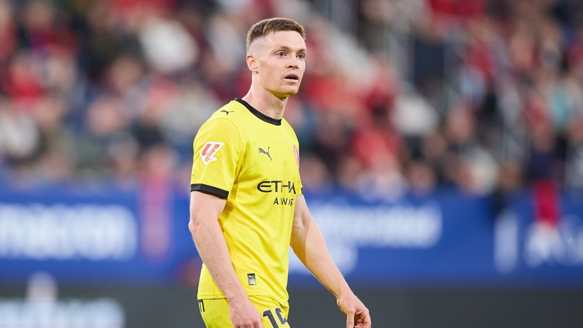 Viktor Tsygankov durante un partido del Girona esta temporada