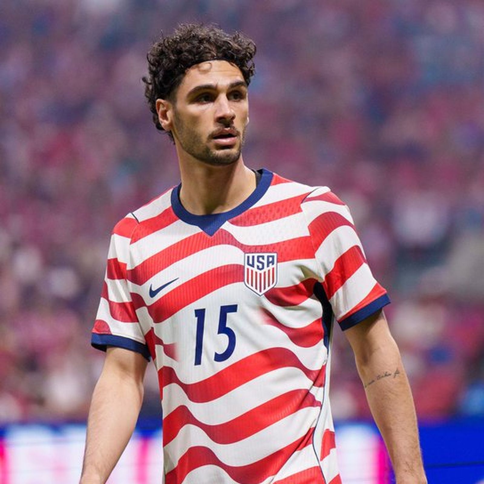 Johnny Cardoso durante un partido con Estados Unidos esta temporada