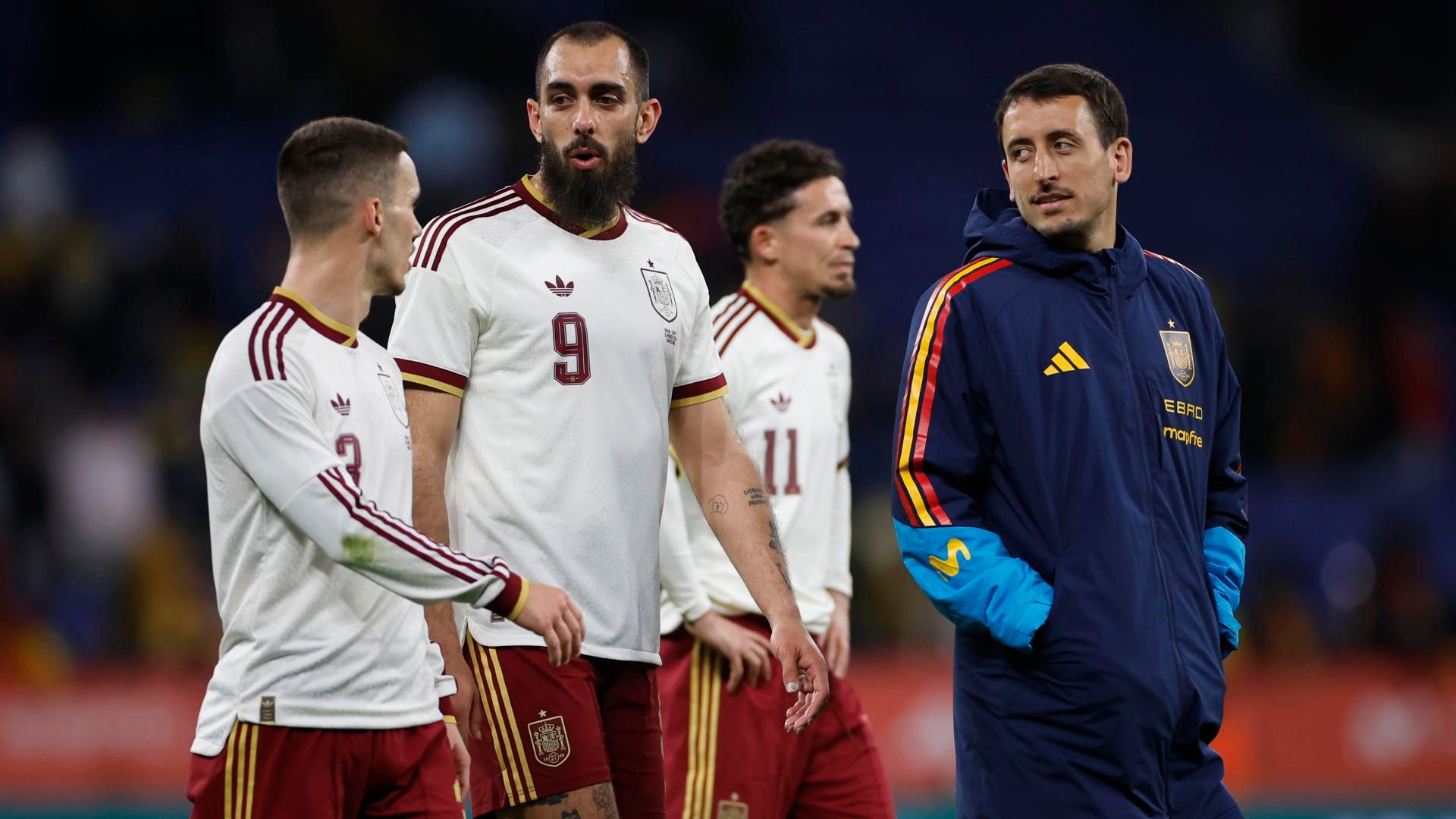 Jugadores de España ante Egipto