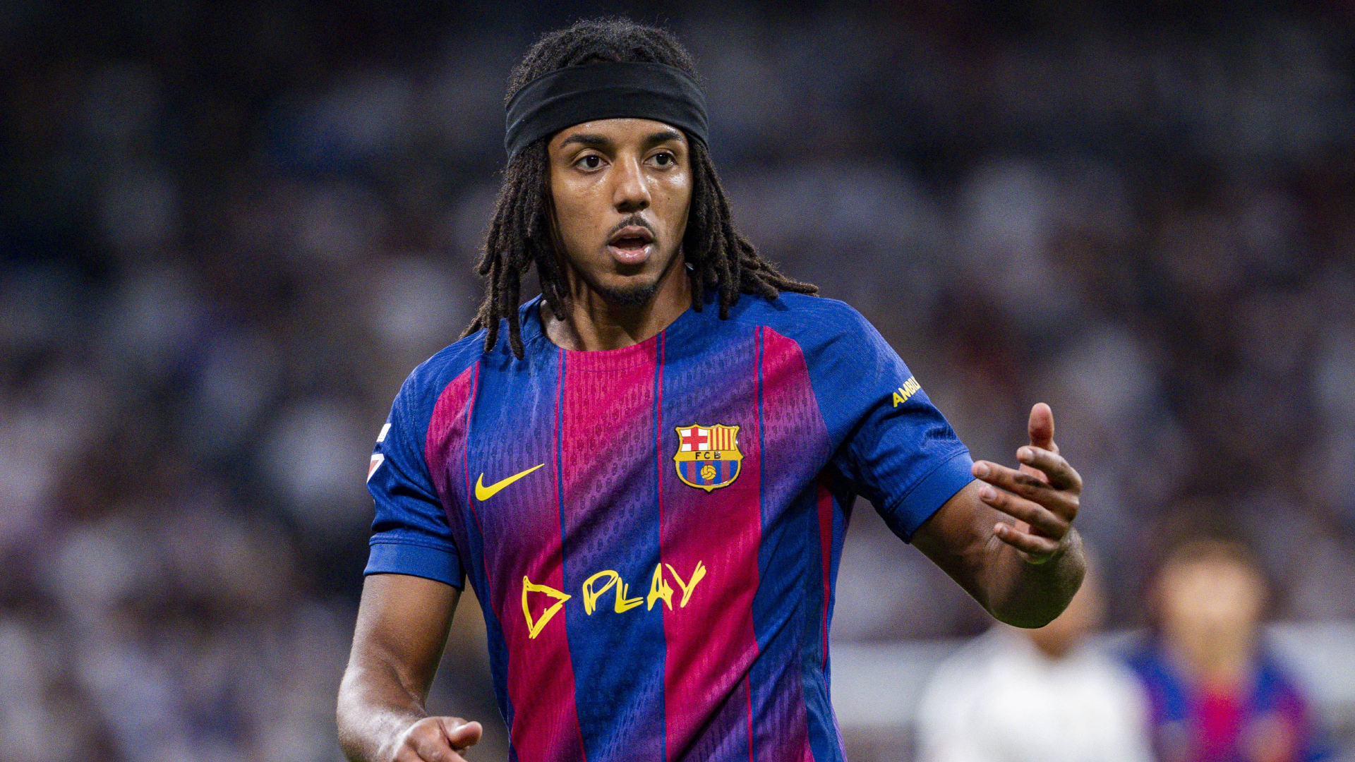 Jules Koundé, en un partido del Barcelona