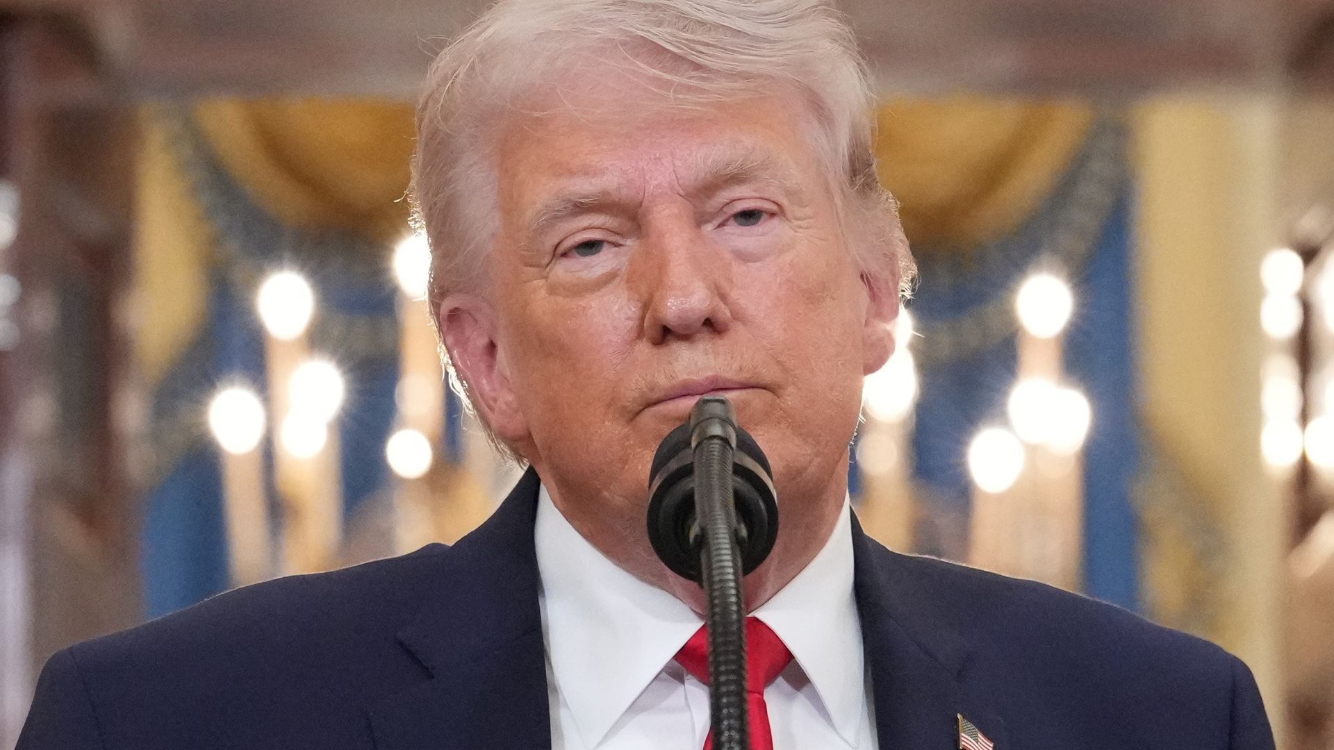 Donald Trump, durante su intervención en la Casa Blanca