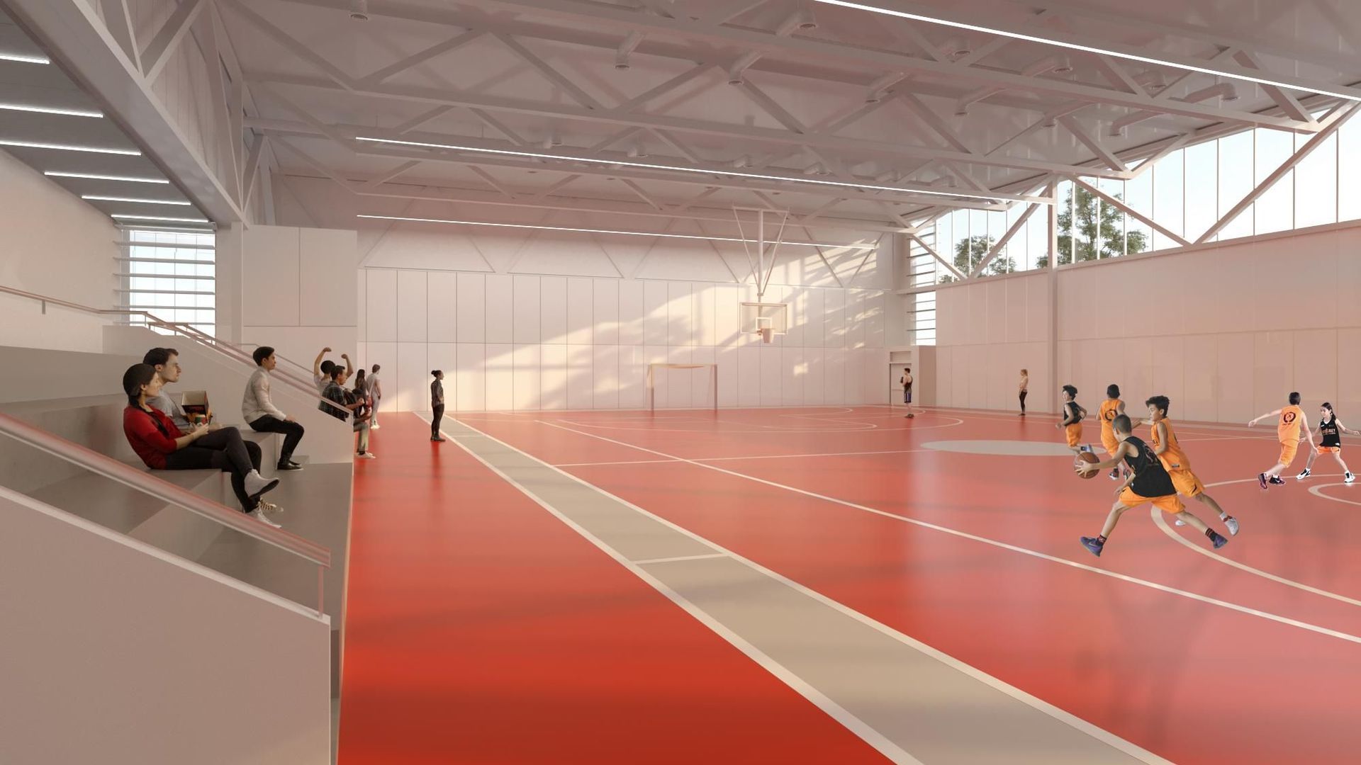 Una recreación posible del polideportivo