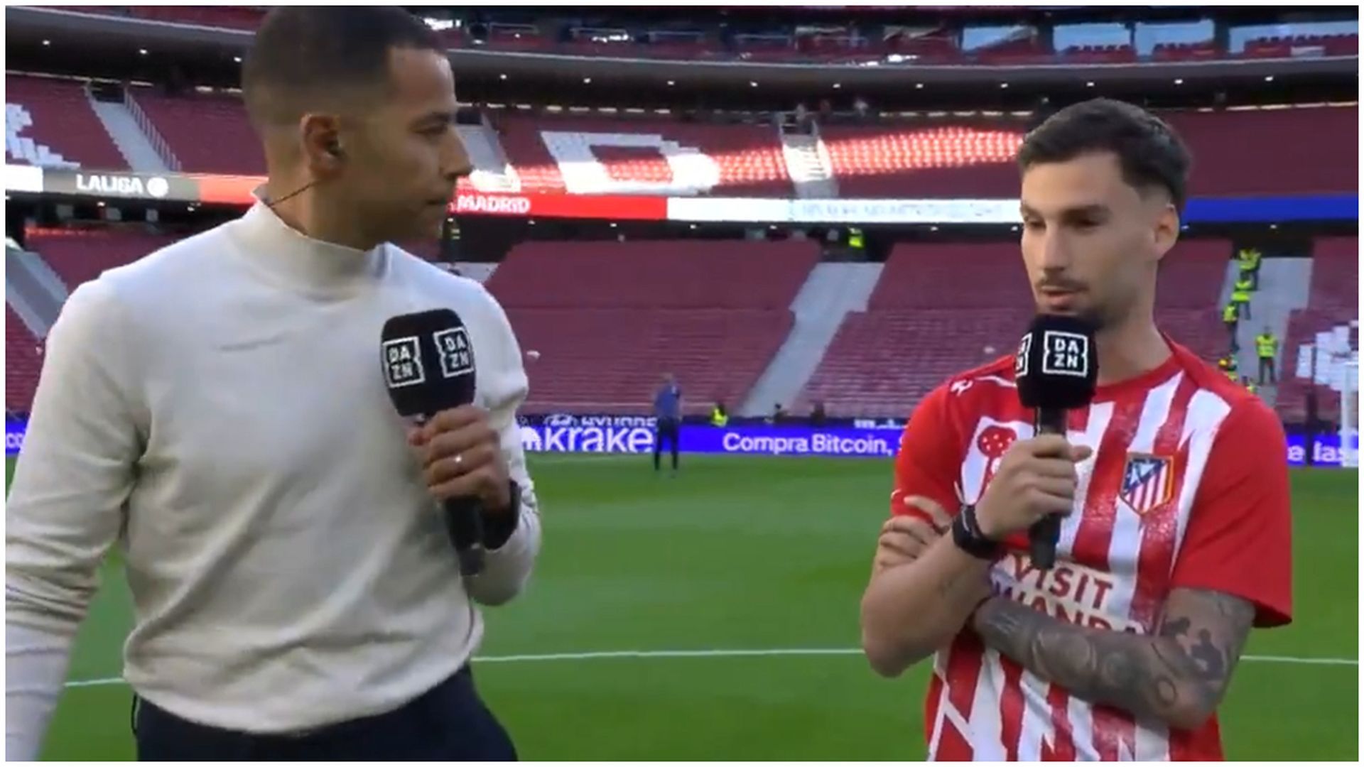 Álex Baena, hablando en la previa del Atlético de Madrid - FC Barcelona