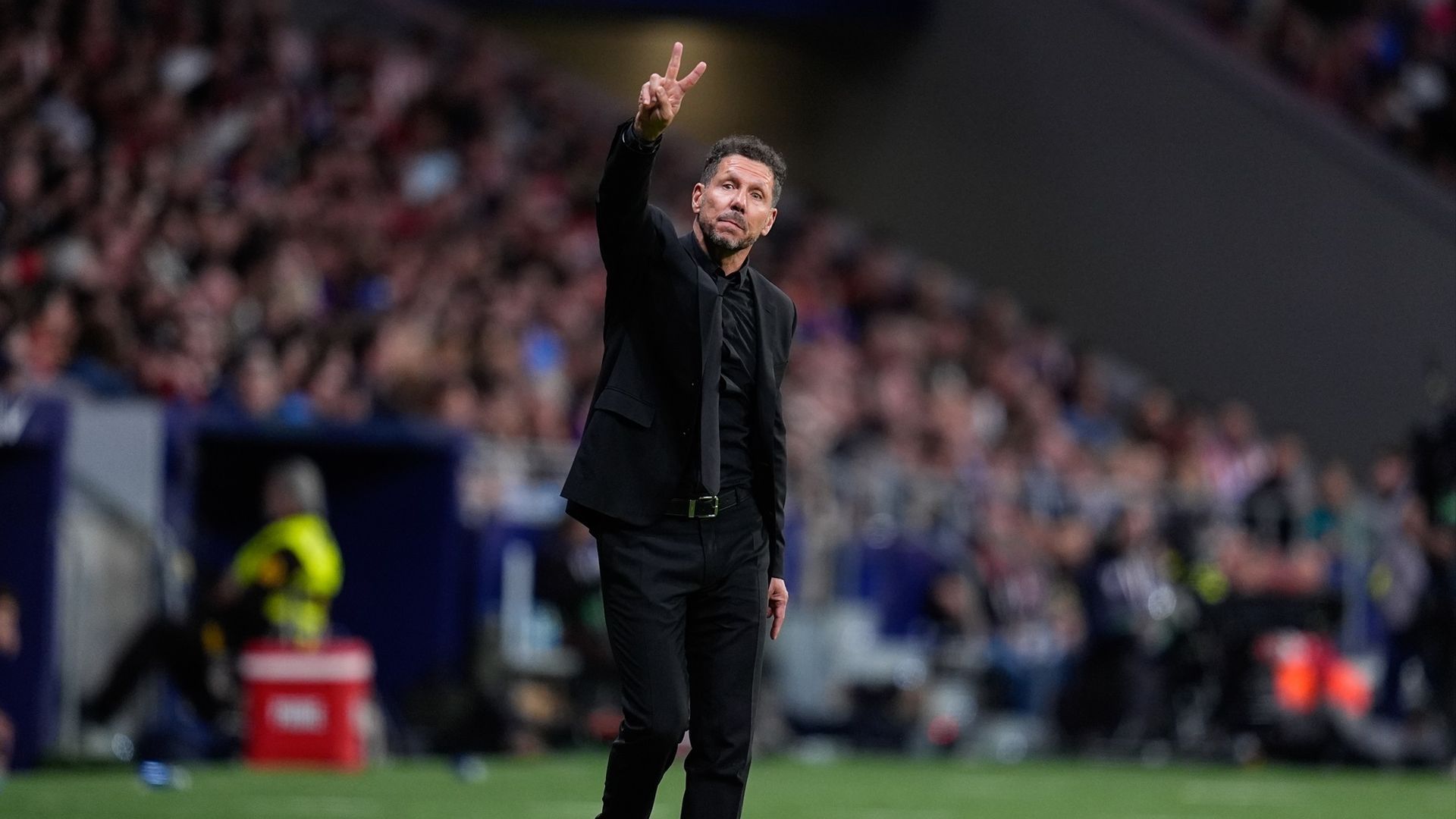 Diego Pablo Simeone, en el Atlético-Barça
