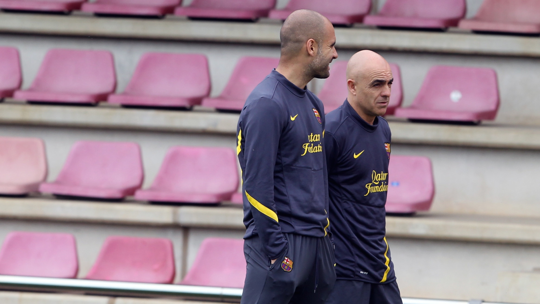 Juanjo Brau charla con Guardiola