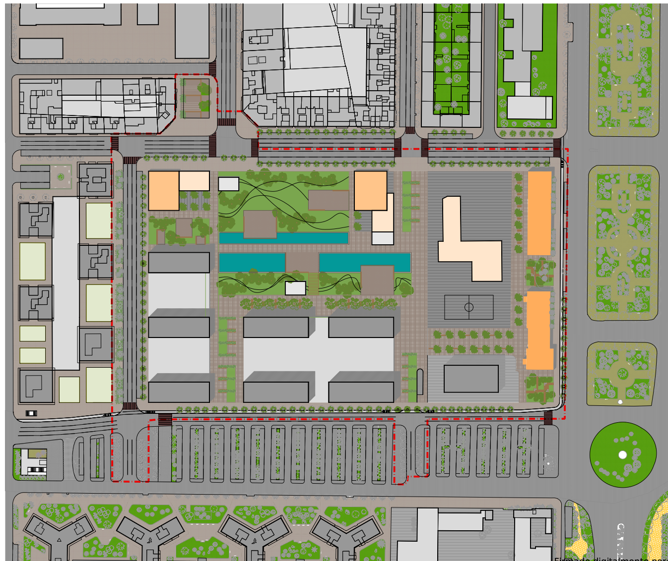 Plano de cómo quedará el solar de Mestalla
