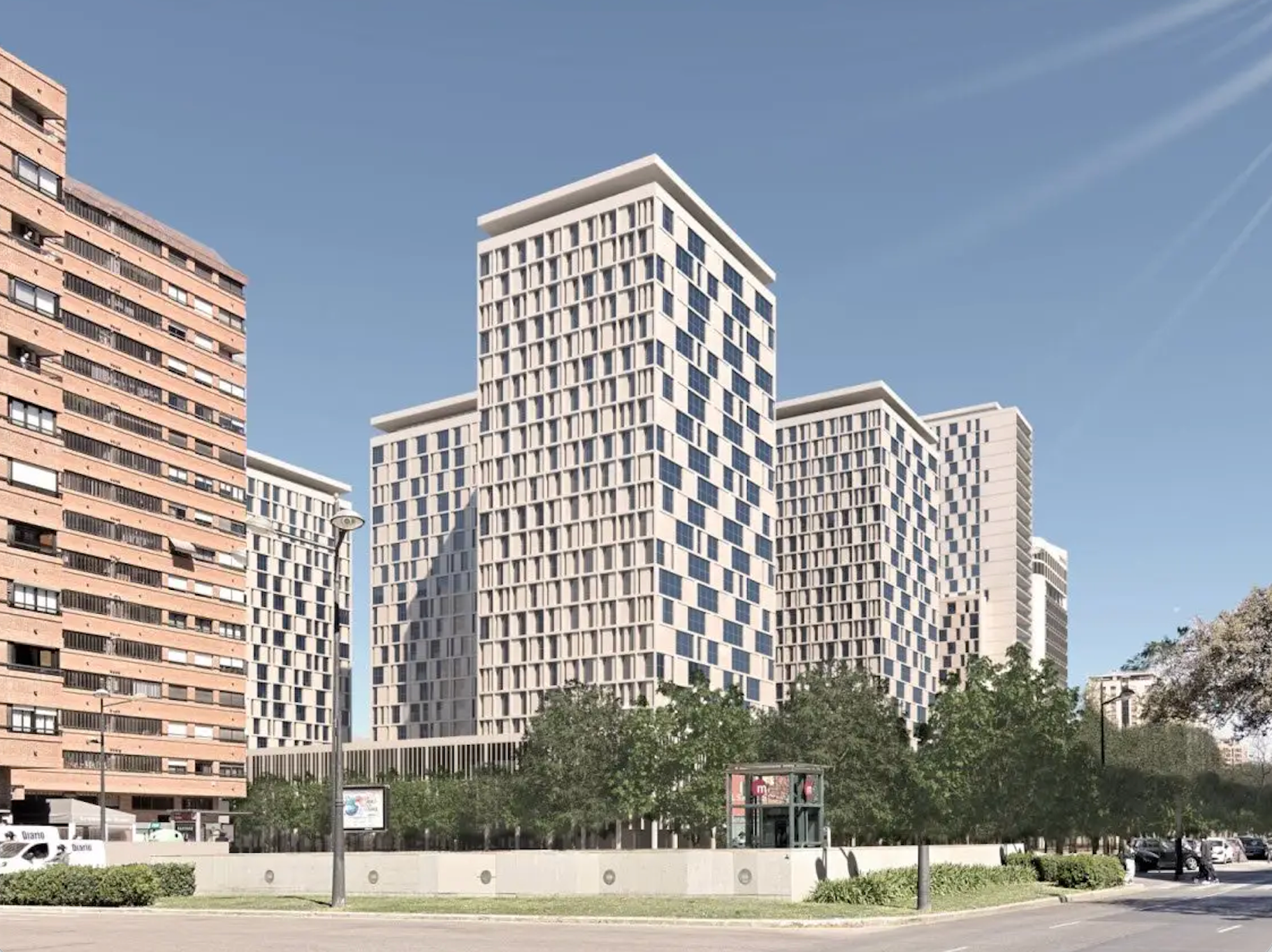 Recreación de cómo podría quedar el solar de Mestalla