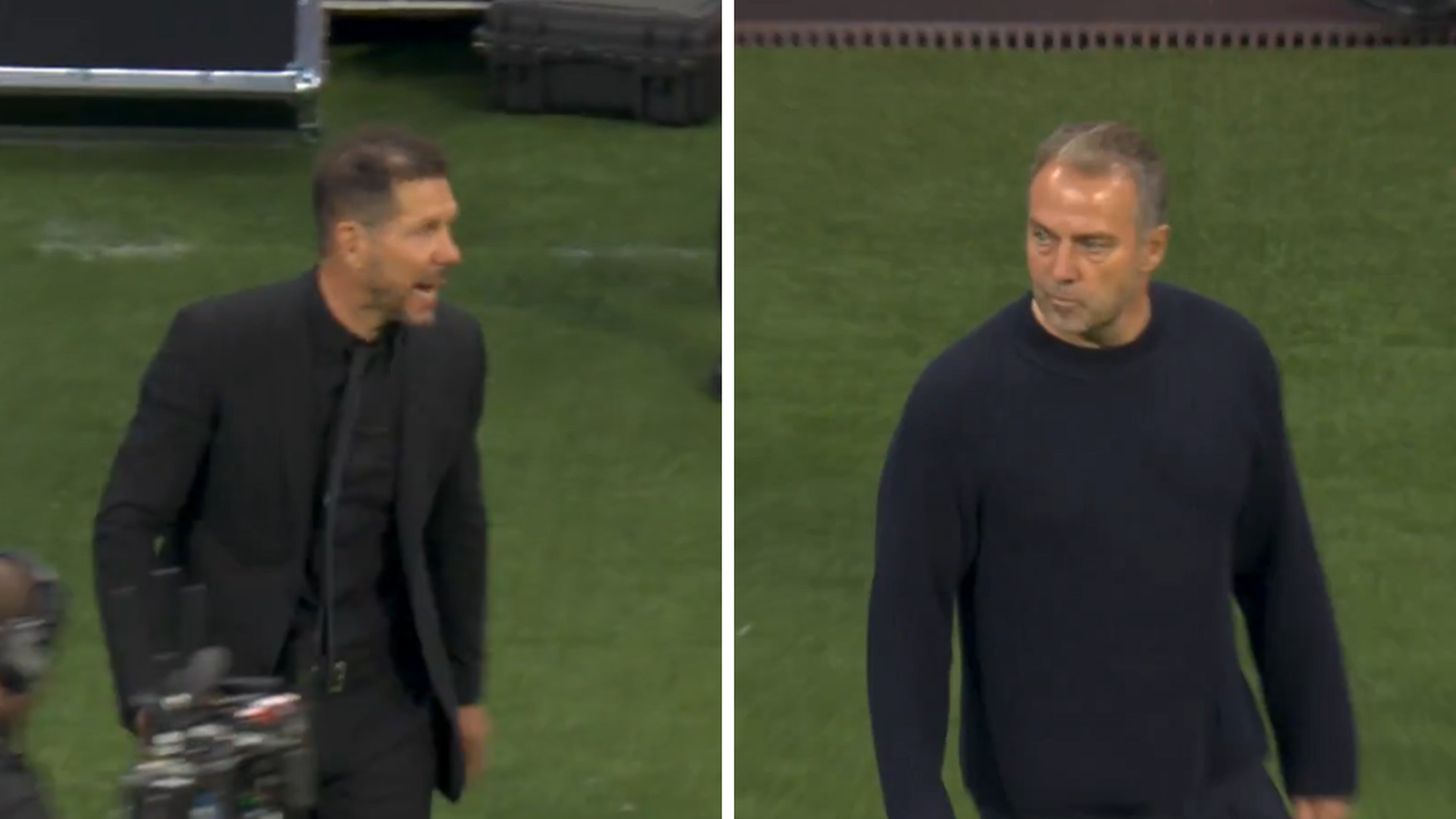 Simeone y Hansi Flick, tras el Atlético-Barcelona