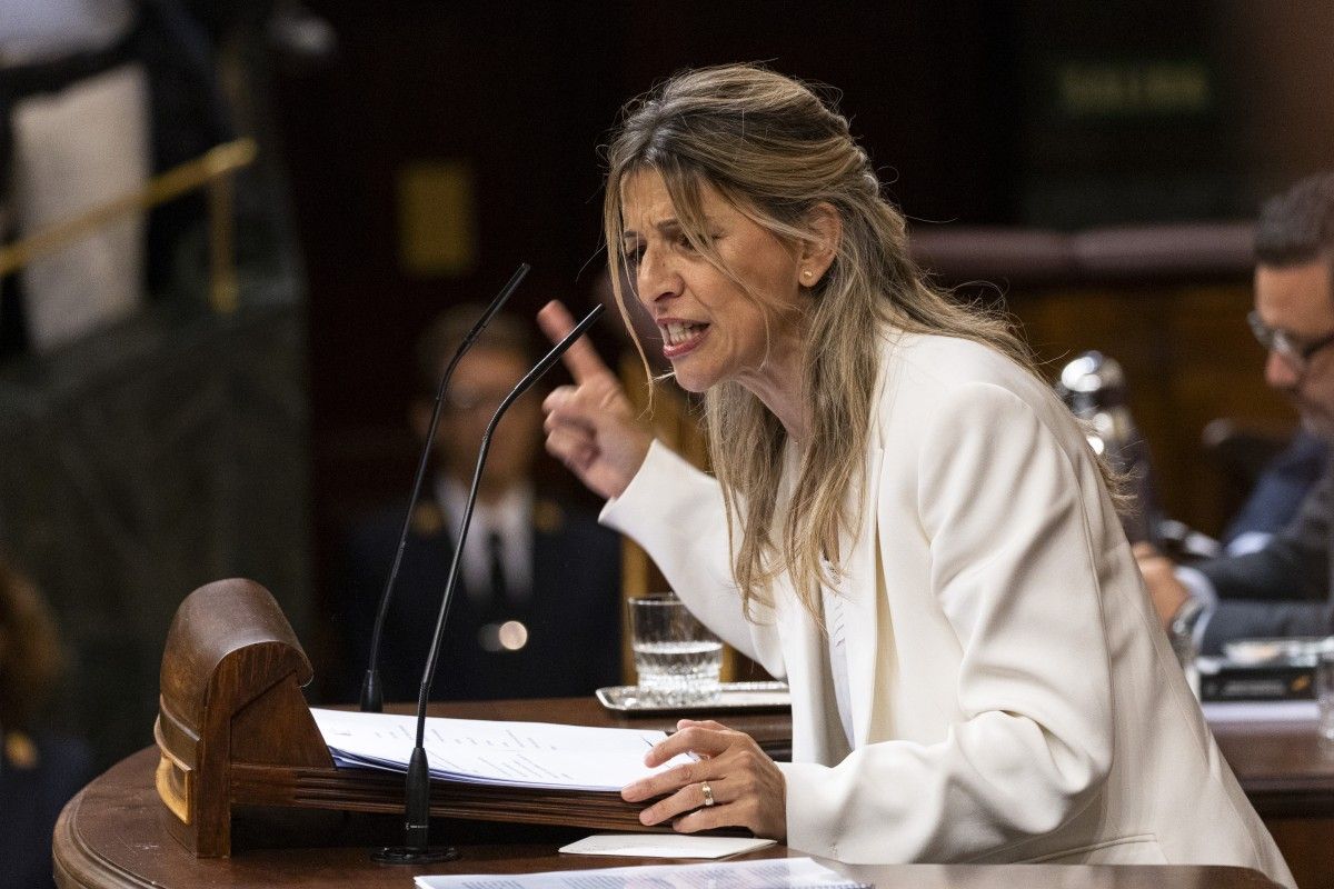 Yolanda Díaz, vehemente durante una de sus intervenciones