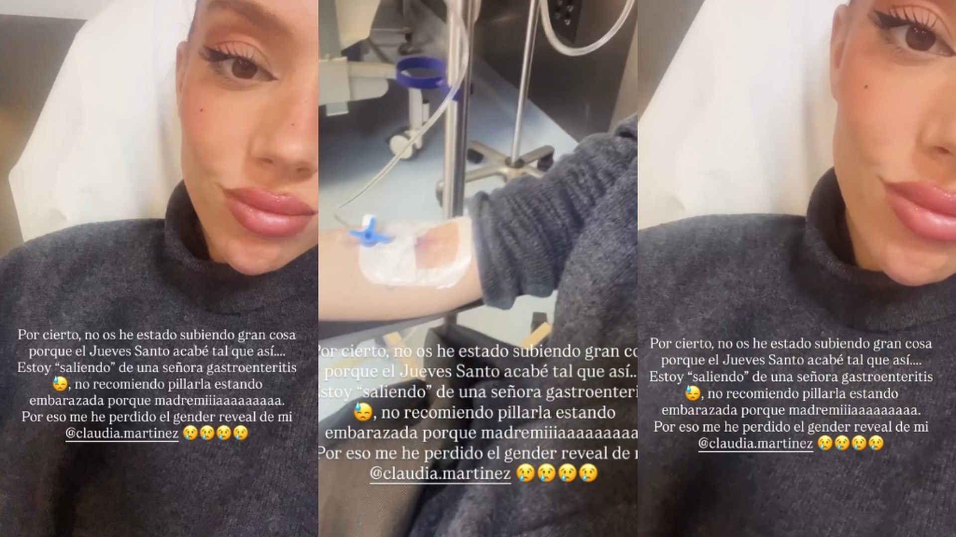 Alejandra Rubio, durante su paso por el hospital en pleno segundo embarazo