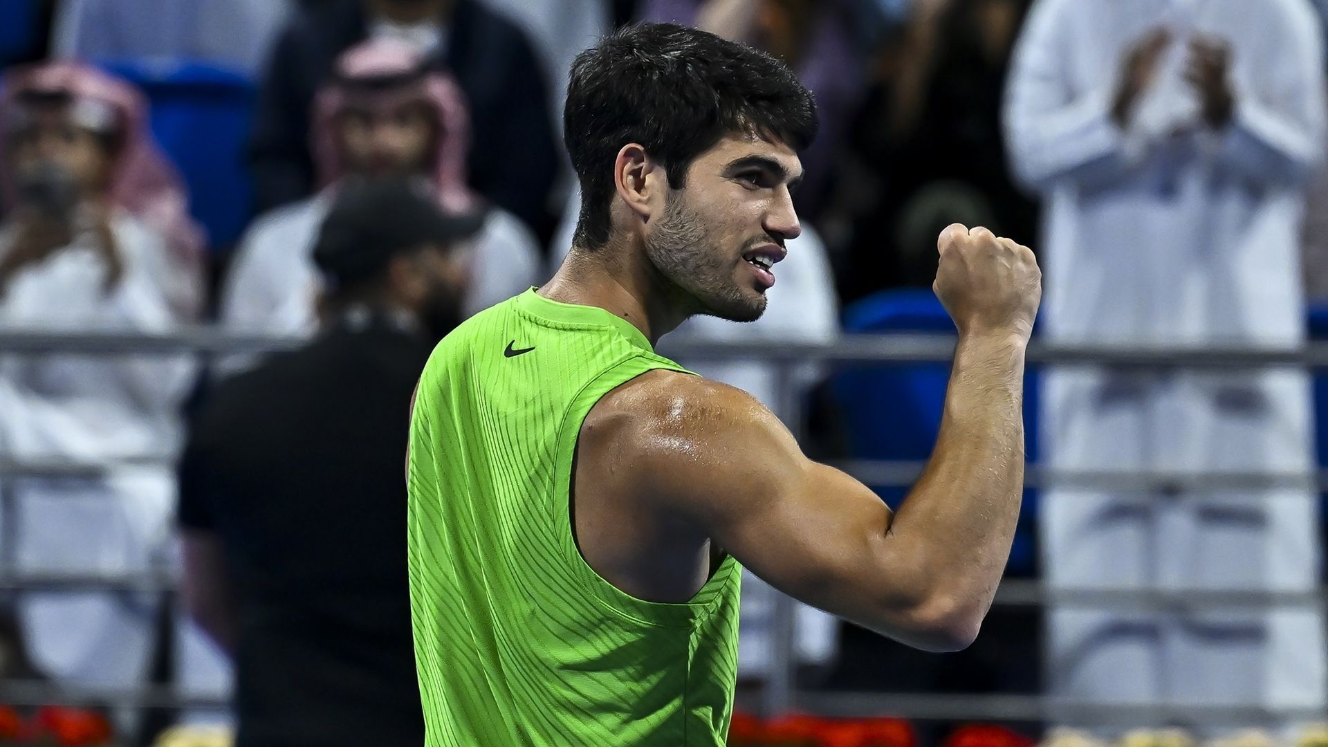 Carlos Alcaraz celebrando un punto esta temporada