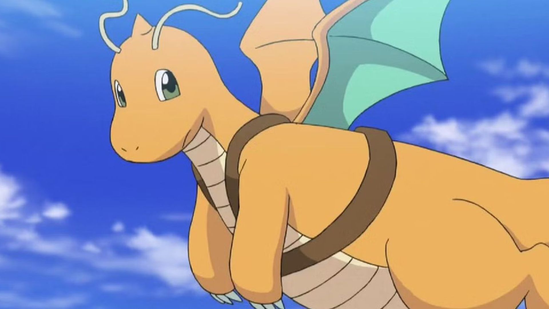 Dragonite durante una de las escenas míticas del anime