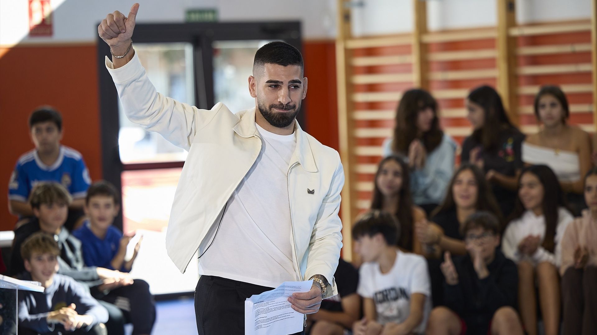 Ilia Topuria, en un acto contra las drogas